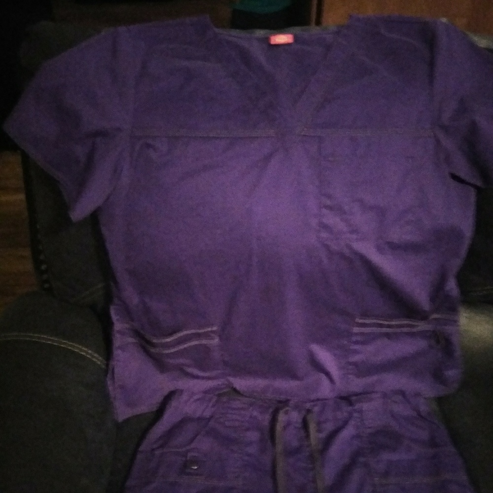 Dickies scrub top and bottoms set purple